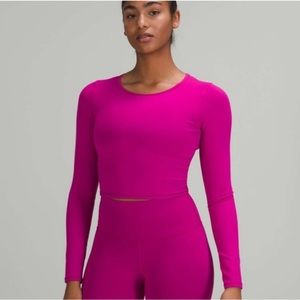 Lululemon cropped pink longsleeve